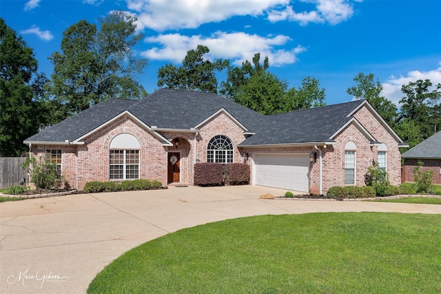 2228 Grapevine Ln, Haughton, LA 71037 - view of front of house with brick siding, concrete driveway, an attached garage, and roof with shingles