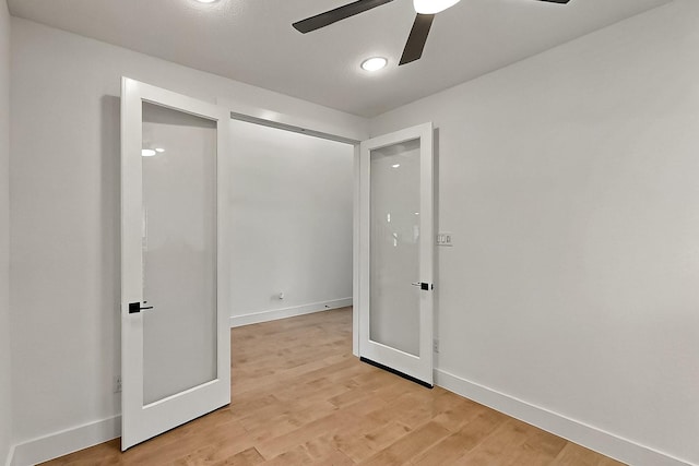 3932 Linear, Celina, TX 75078 - unfurnished room featuring ceiling fan, light wood-style floors, and baseboards
