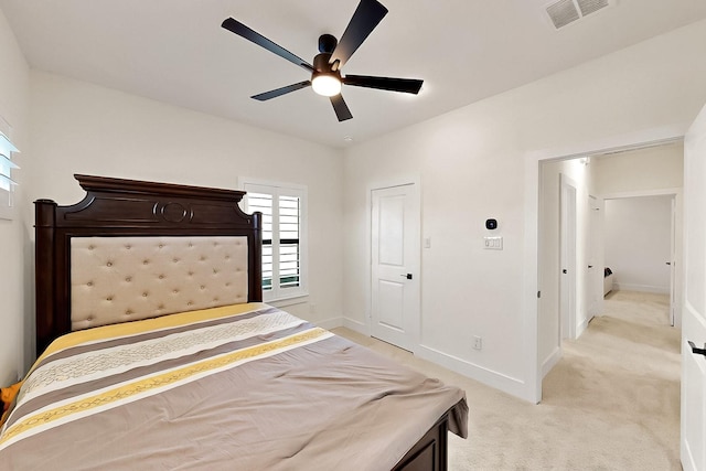 3932 Linear, Celina, TX 75078 - bedroom featuring baseboards, light colored carpet, and ceiling fan
