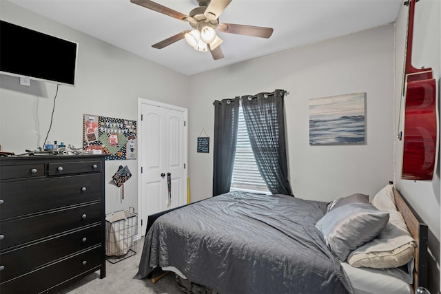 3407 Holbrook Rd, Springtown, TX 76082 - bedroom with light colored carpet and a ceiling fan