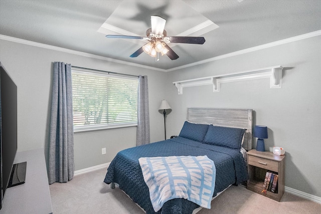 1304 Brook Arbor Dr, Mansfield, TX 76063 - bedroom featuring carpet flooring, ceiling fan, baseboards, and ornamental molding