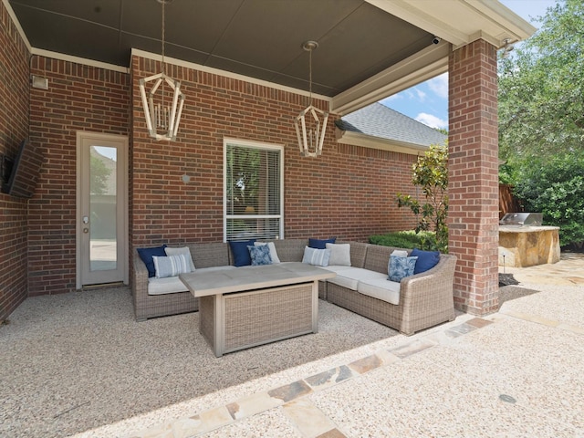 5916 Orchard Park Dr, Frisco, TX 75034 - view of patio with area for grilling and outdoor lounge area
