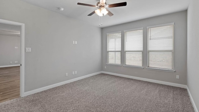 1913 Brindle St, Northlake, TX 76247 - spare room featuring a ceiling fan, baseboards, and carpet