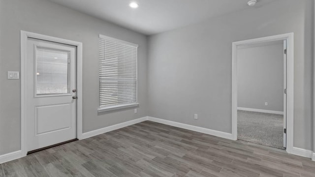 1913 Brindle St, Northlake, TX 76247 - entryway with baseboards, wood finished floors, and recessed lighting