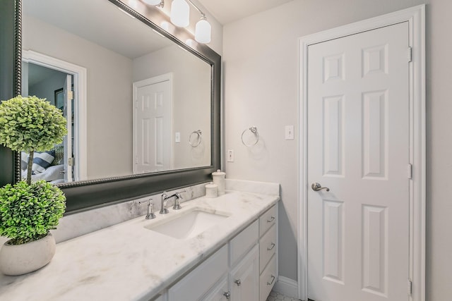 1132 Mount Ln, Rhome, TX 76078 - bathroom featuring vanity and baseboards