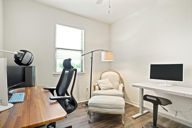 7132 Huckleberry Dr, Mckinney, TX 75070 - home office with wood finished floors and baseboards
