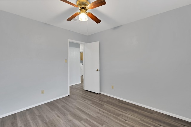 7357 Channel View Dr, Fort Worth, TX 76133 - spare room with wood finished floors, baseboards, and a ceiling fan