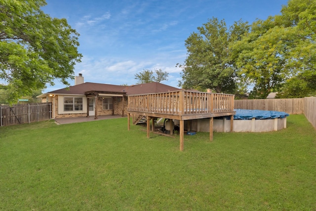 7357 Channel View Dr, Fort Worth, TX 76133 - back of house featuring a chimney and a wooden deck