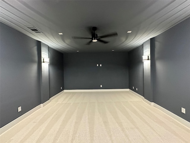 145 Chisolm Trl, Pottsboro, TX 75076 - empty room with light carpet, a ceiling fan, and baseboards