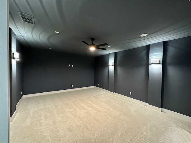 145 Chisolm Trl, Pottsboro, TX 75076 - empty room featuring light carpet, ceiling fan, baseboards, and recessed lighting