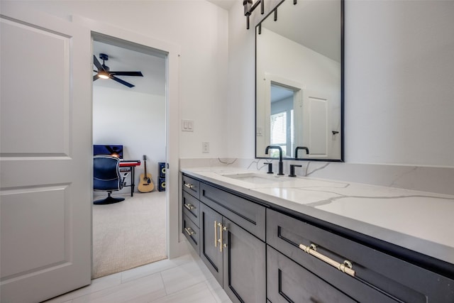 145 Chisolm Trl, Pottsboro, TX 75076 - bathroom featuring vanity and ceiling fan