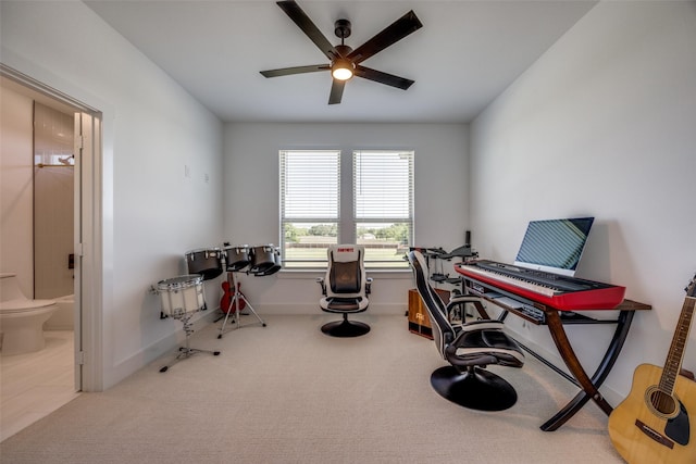 145 Chisolm Trl, Pottsboro, TX 75076 - office space featuring ceiling fan, carpet flooring, and baseboards