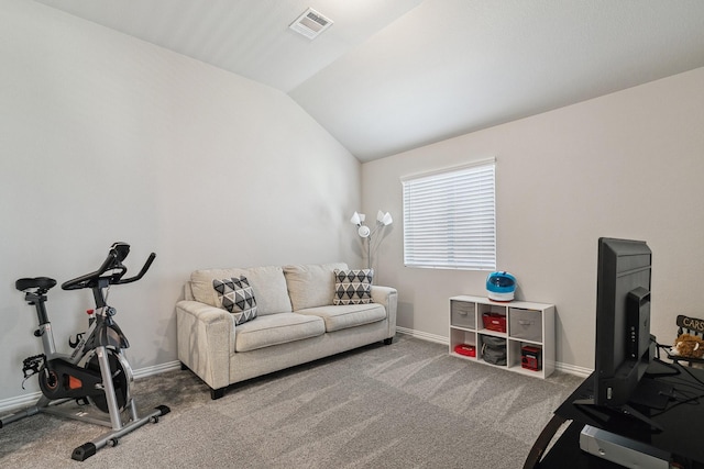 1904 Tomahawk Trl, Aubrey, TX 76227 - carpeted living room with vaulted ceiling and baseboards