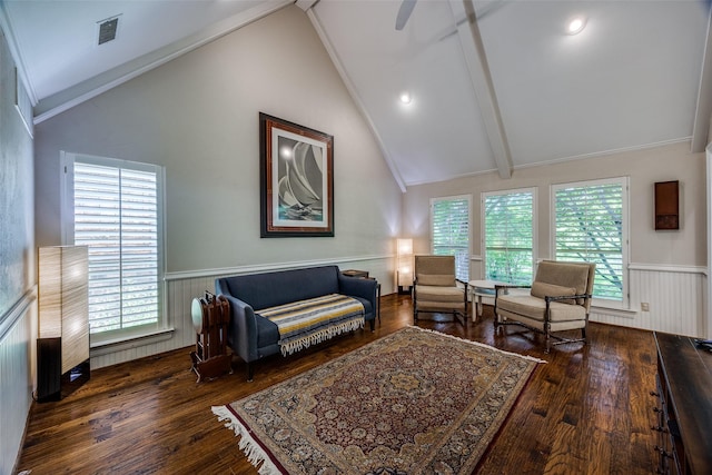 7207 Abrams Place Ct, Dallas, TX 75231 - sitting room featuring wood finished floors and a wainscoted wall