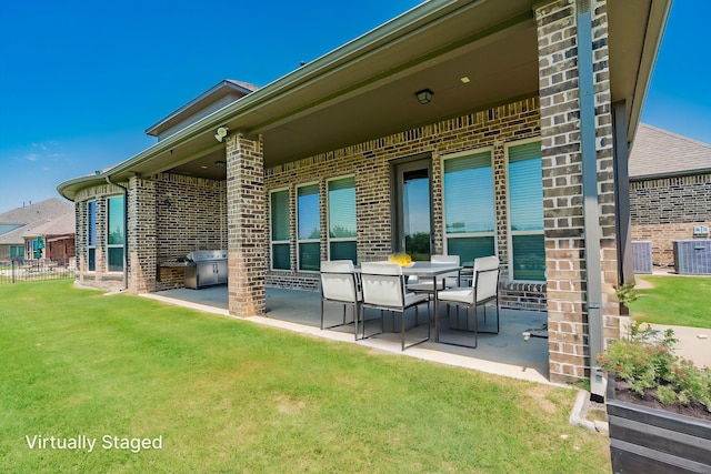 713 Calm Crest Dr, Rockwall, TX 75087 - view of patio / terrace featuring central AC and a grill