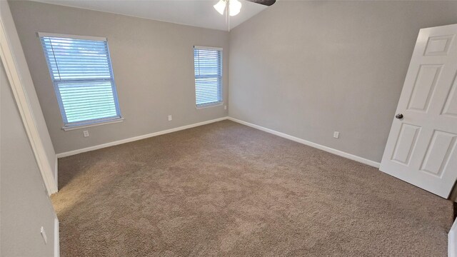 7305 Moon Ridge Ct, Fort Worth, TX 76133 - unfurnished room with healthy amount of natural light, carpet, ceiling fan, baseboards, and vaulted ceiling