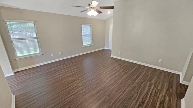 7305 Moon Ridge Ct, Fort Worth, TX 76133 - spare room featuring plenty of natural light, a ceiling fan, baseboards, and lofted ceiling
