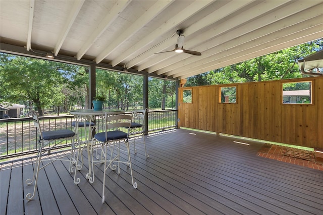 401 Tangle Dr, Tool, TX 75143 - wooden terrace featuring a ceiling fan