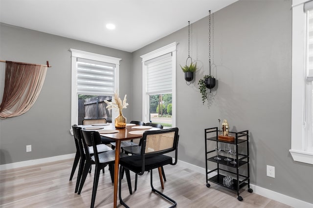 1900 N 15th St, Waco, TX 76707 - dining area with light wood-style floors, baseboards, and recessed lighting