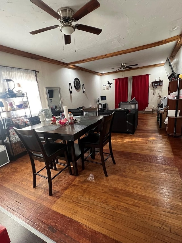1248 E Allen Ave, Fort Worth, TX 76104 - dining space featuring ceiling fan and hardwood / wood-style floors