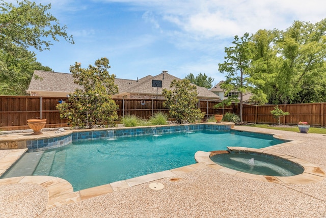 1730 Monaco Dr, Allen, TX 75002 - view of pool featuring a fenced backyard, a pool with connected hot tub, and a patio area