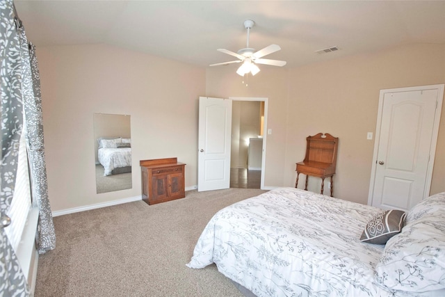 908 Reveille Rd, Fort Worth, TX 76108 - bedroom featuring carpet floors, lofted ceiling, a ceiling fan, and baseboards