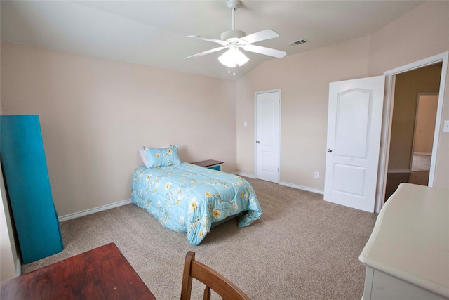 908 Reveille Rd, Fort Worth, TX 76108 - carpeted bedroom featuring baseboards, ceiling fan, and lofted ceiling