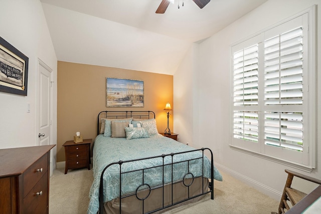1109 Hot Springs Way, Celina, TX 75009 - carpeted bedroom featuring baseboards, lofted ceiling, and a ceiling fan