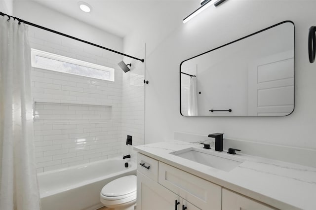 2927 Valentine St, Dallas, TX 75215 - bathroom featuring shower / bath combo with shower curtain, toilet, and vanity