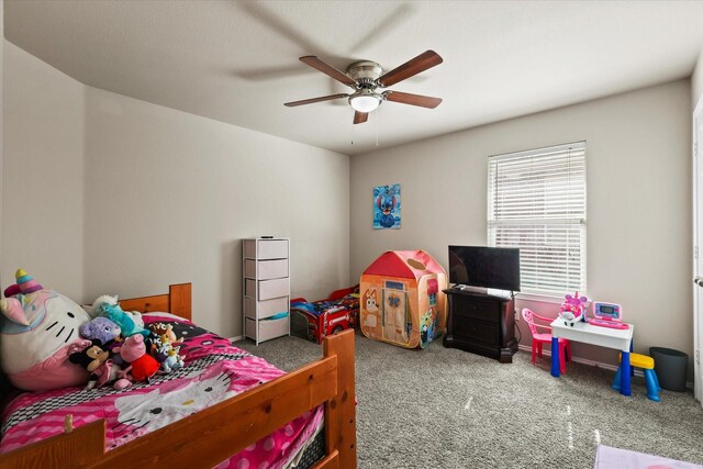 2352 Clairborne Dr, Fort Worth, TX 76177 - bedroom featuring carpet and ceiling fan