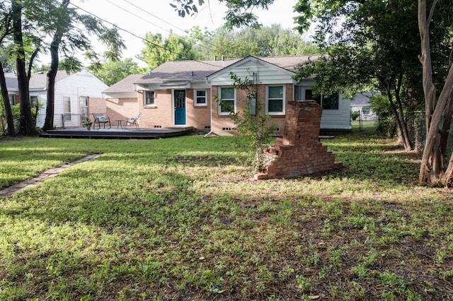 6042 Belgrade Ave, Dallas, TX 75227 - view of front of home featuring a wooden deck and brick siding