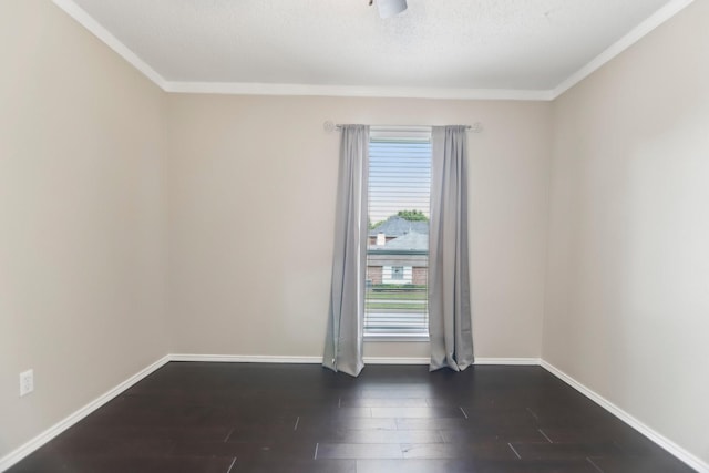 11003 Canoe Rd, Frisco, TX 75035 - empty room featuring crown molding, dark wood-style flooring, and baseboards