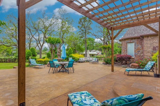 7212 John Mccain Rd, Colleyville, TX 76034 - view of patio / terrace with outdoor lounge area and a pergola