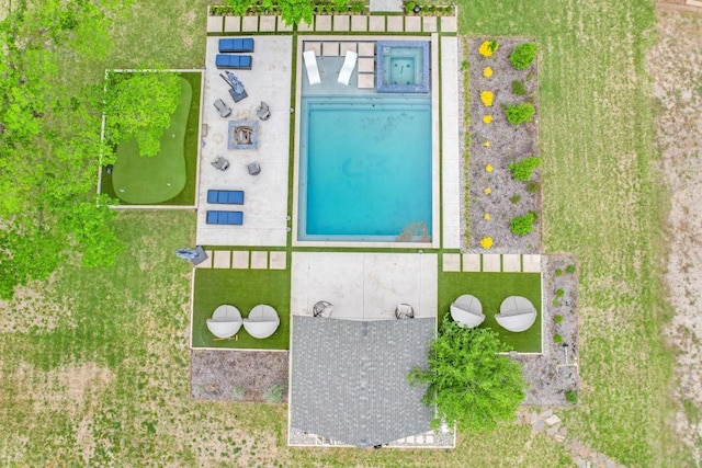 7212 John Mccain Rd, Colleyville, TX 76034 - view from above of property featuring a pool