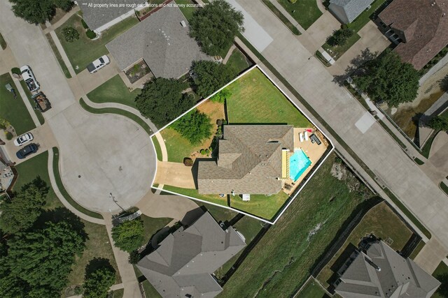10717 Greenview Ct, Benbrook, TX 76126 - aerial overview of property's location with a pool area and property boundaries highlighted