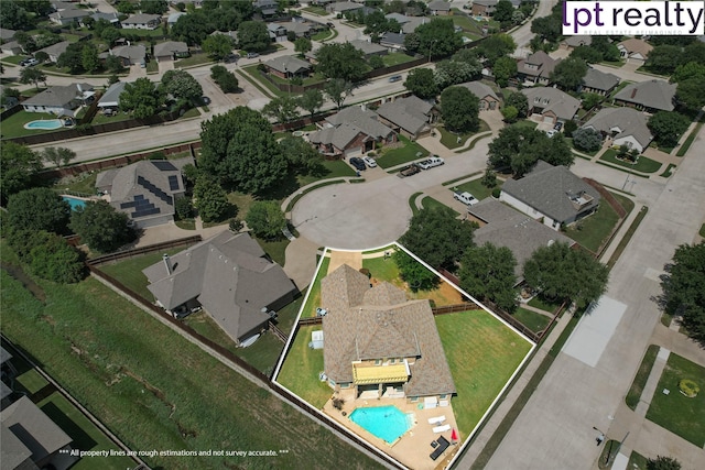 10717 Greenview Ct, Benbrook, TX 76126 - view of property location featuring property boundaries highlighted, nearby suburban area, and a pool area