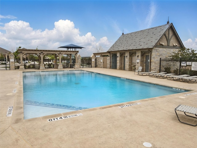 2172 Knightsgate Rd, Argyle, TX 76226 - community pool featuring fence, a pergola, and a patio area