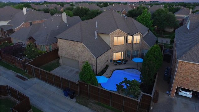 13348 Torrington Dr, Frisco, TX 75035 - aerial perspective of suburban area featuring a pool