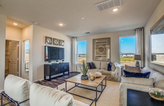 1043 Clear Dusk Ln, Forney, TX 75126 - living room with recessed lighting, baseboards, and wood finished floors