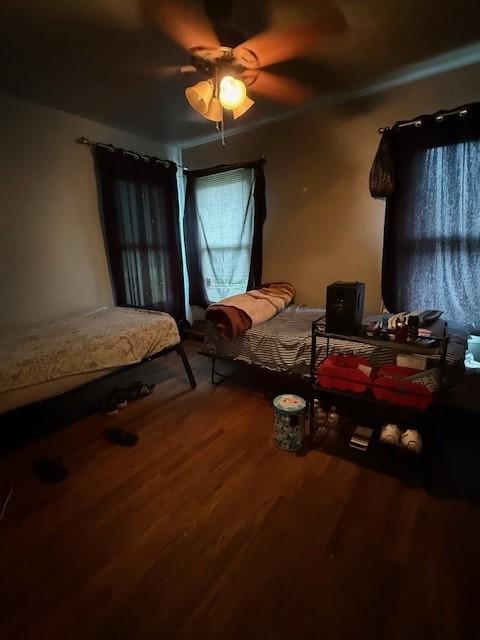 3524 Paramount St, North Richland Hills, TX 76117 - bedroom featuring wood finished floors and a ceiling fan