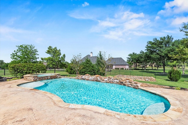 1085 Forest Bend Ct, Cross Roads, TX 76227 - view of swimming pool with a pool with connected hot tub and a patio