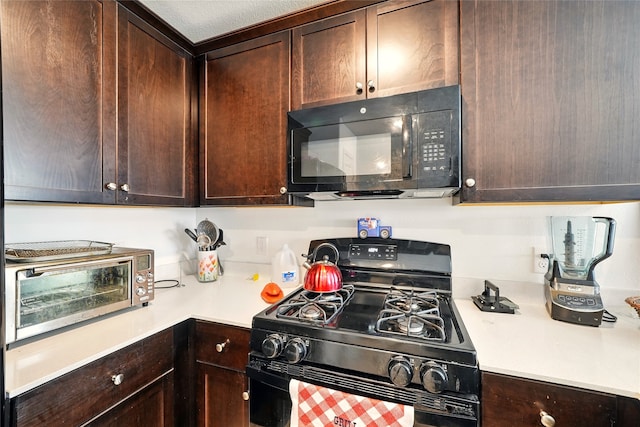 8308 High Robin Ave, Fort Worth, TX 76123 - kitchen featuring black appliances, dark brown cabinetry, and light countertops