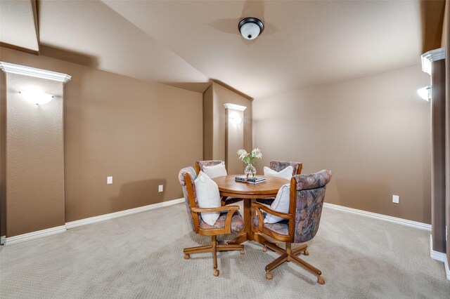 3020 Speyburn, The Colony, TX 75056 - dining area with carpet flooring, lofted ceiling, and baseboards
