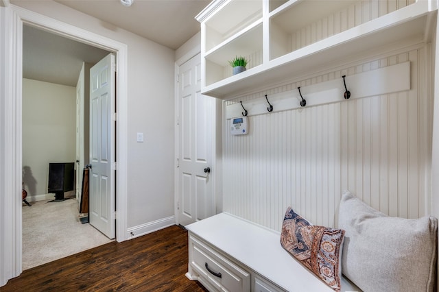 3020 Speyburn, The Colony, TX 75056 - mudroom featuring baseboards and dark wood-style floors