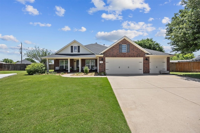 705 Eagle Ct, Mansfield, TX 76063 - view of front of property featuring brick siding, an attached garage, concrete driveway, and a porch