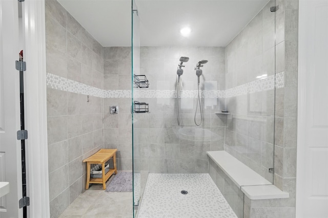 1105 Collared Dove Dr, Little Elm, TX 75068 - full bathroom featuring tiled shower and tile walls