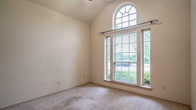 810 Prairie Wind Blvd, Stephenville, TX 76401 - unfurnished room with lofted ceiling, carpet, and baseboards