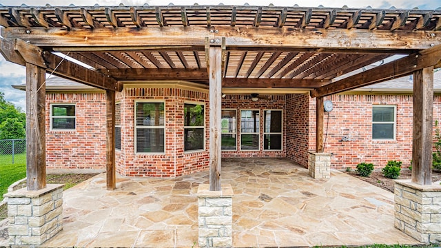810 Prairie Wind Blvd, Stephenville, TX 76401 - view of patio with a pergola and fence