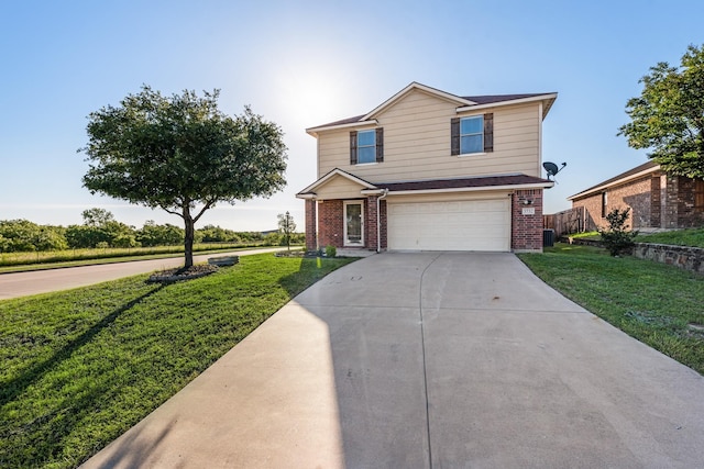 3732 Venera St, Fort Worth, TX 76106 - traditional-style house featuring brick siding, a garage, driveway, and central AC