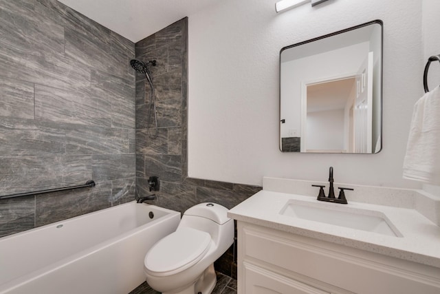 3732 Venera St, Fort Worth, TX 76106 - full bathroom with vanity, toilet, and shower / tub combination